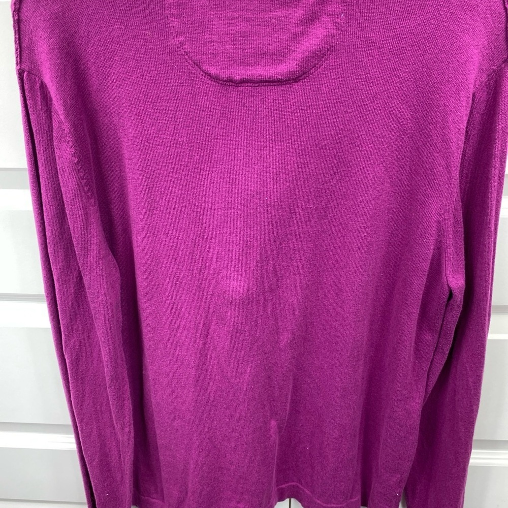 Tommy Bahama Men’s Large 1/4 Quarter Zip Cotton Cashmere Pullover Sweater Purple - Picture 4 of 6